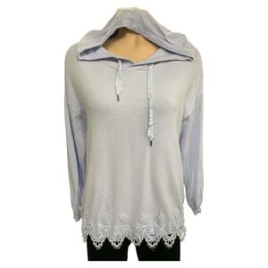 Lavender Lace Trim Hoodie Size M